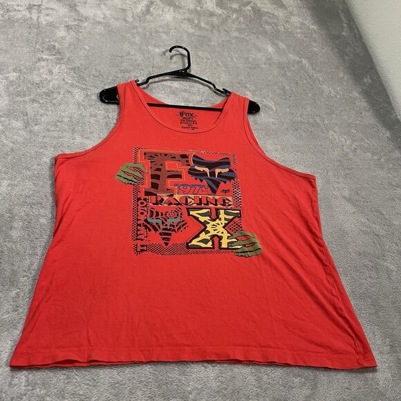Fox Racing Tank Top Mens XL Red Slim Fit 1975 Racing Halloween Logo - Picture 1 of 8